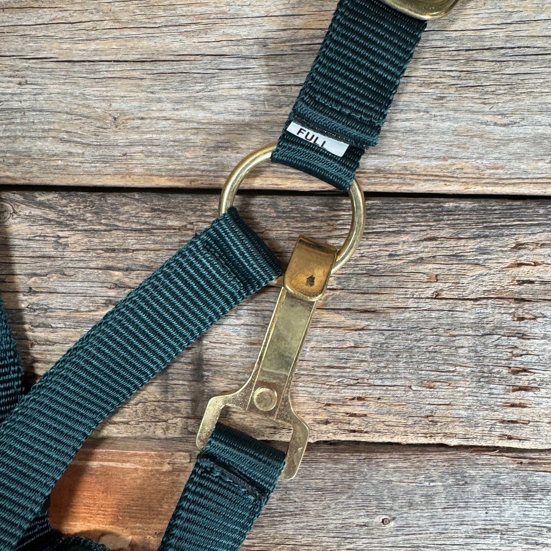 Hunter Green Nylon Halter with Cowhide Leather Noseband #NH121