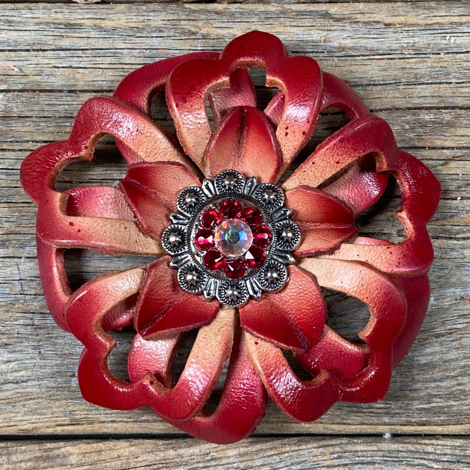 Red Lotus Leather Flowers - 1
