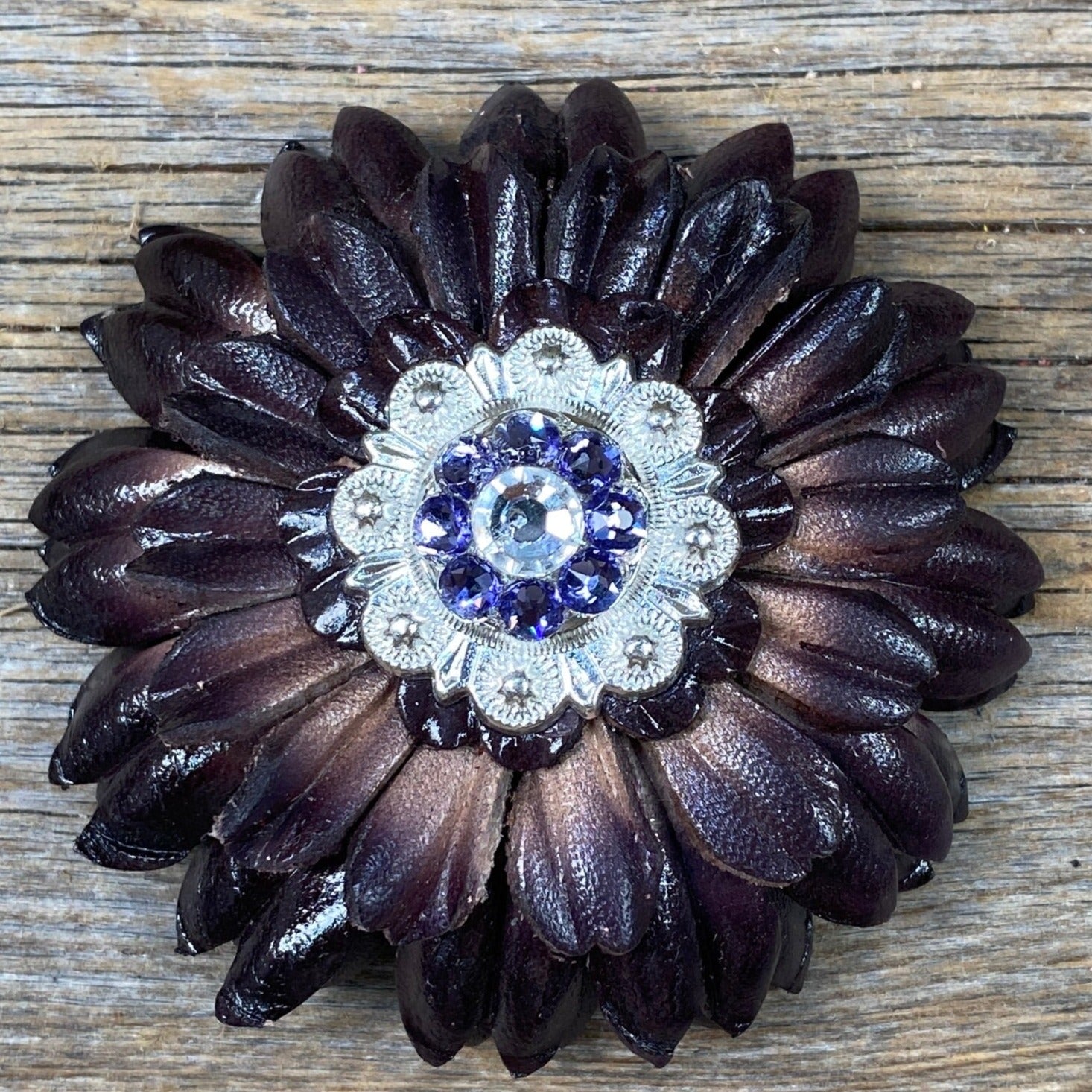 Black Daisy Leather Flowers - 1