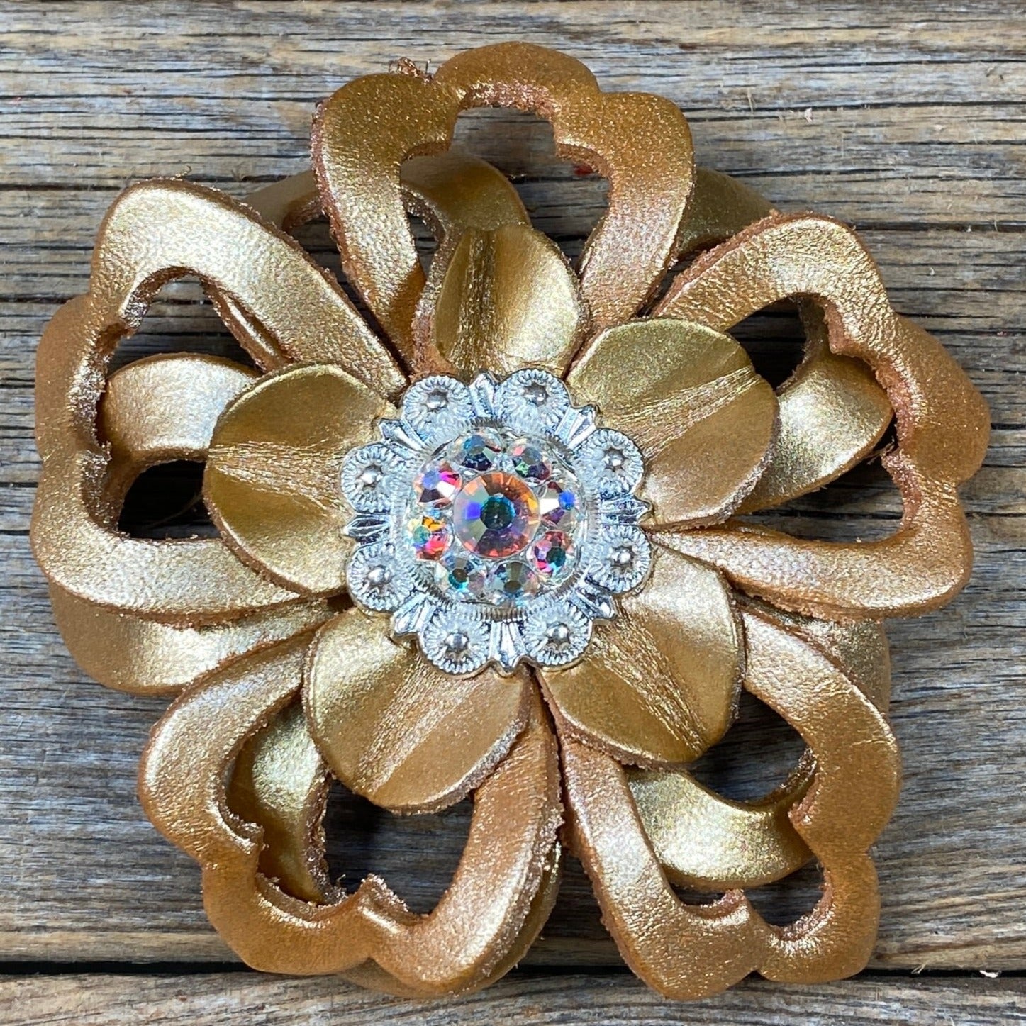 Gold Lotus Leather Flowers - 1