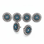 Copper Blue and White Turquoise Saddle Set #SSW275