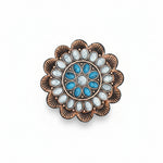 Copper Blue and White Turquoise Western Concho W275