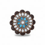 Copper Blue and White Turquoise Western Concho W275