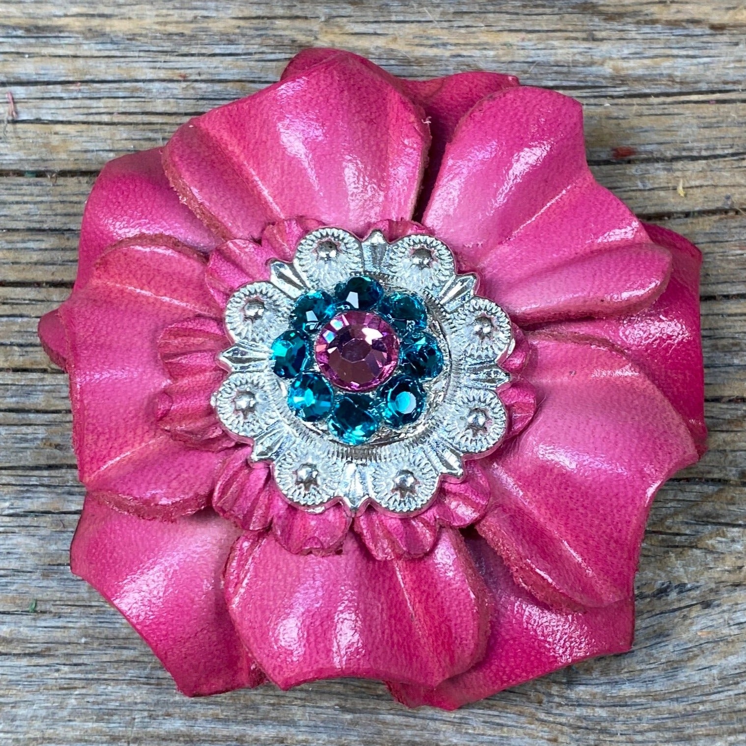 Pink Carnations Leather Flowers - 1