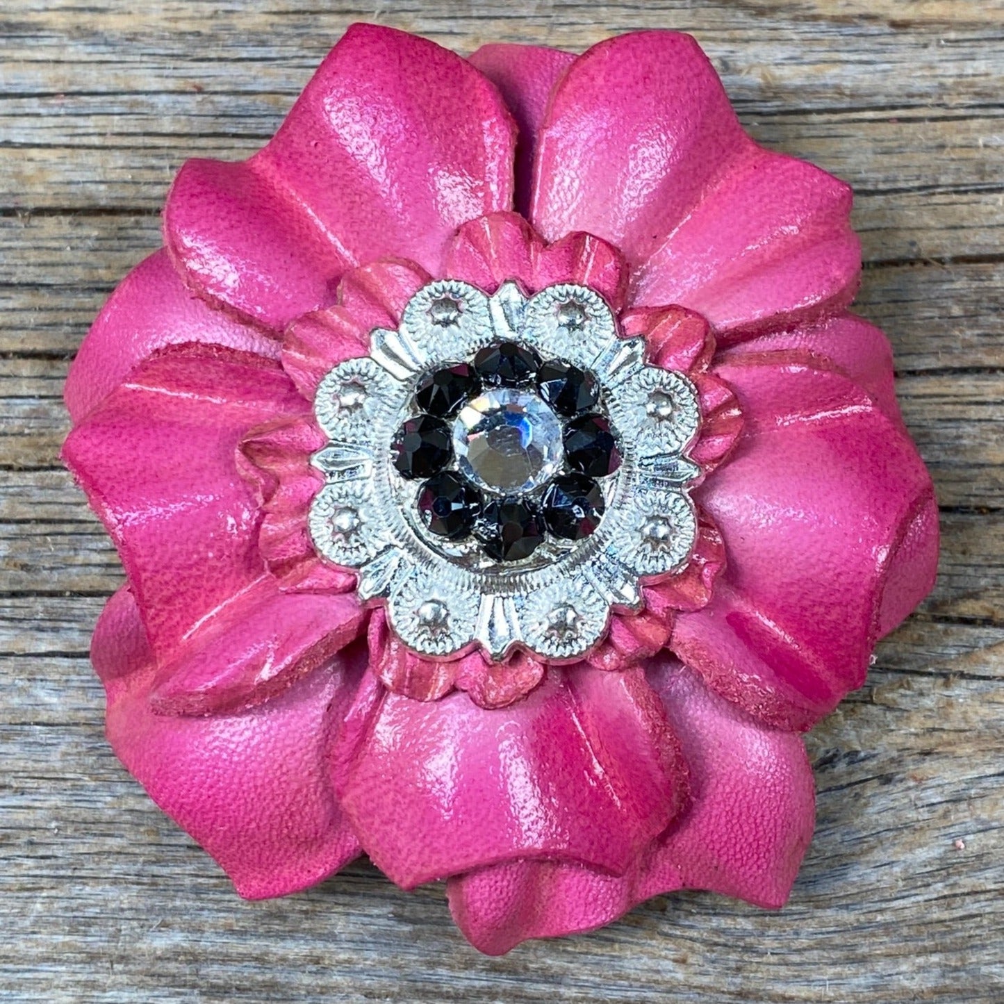 Pink Carnations Leather Flowers - 1