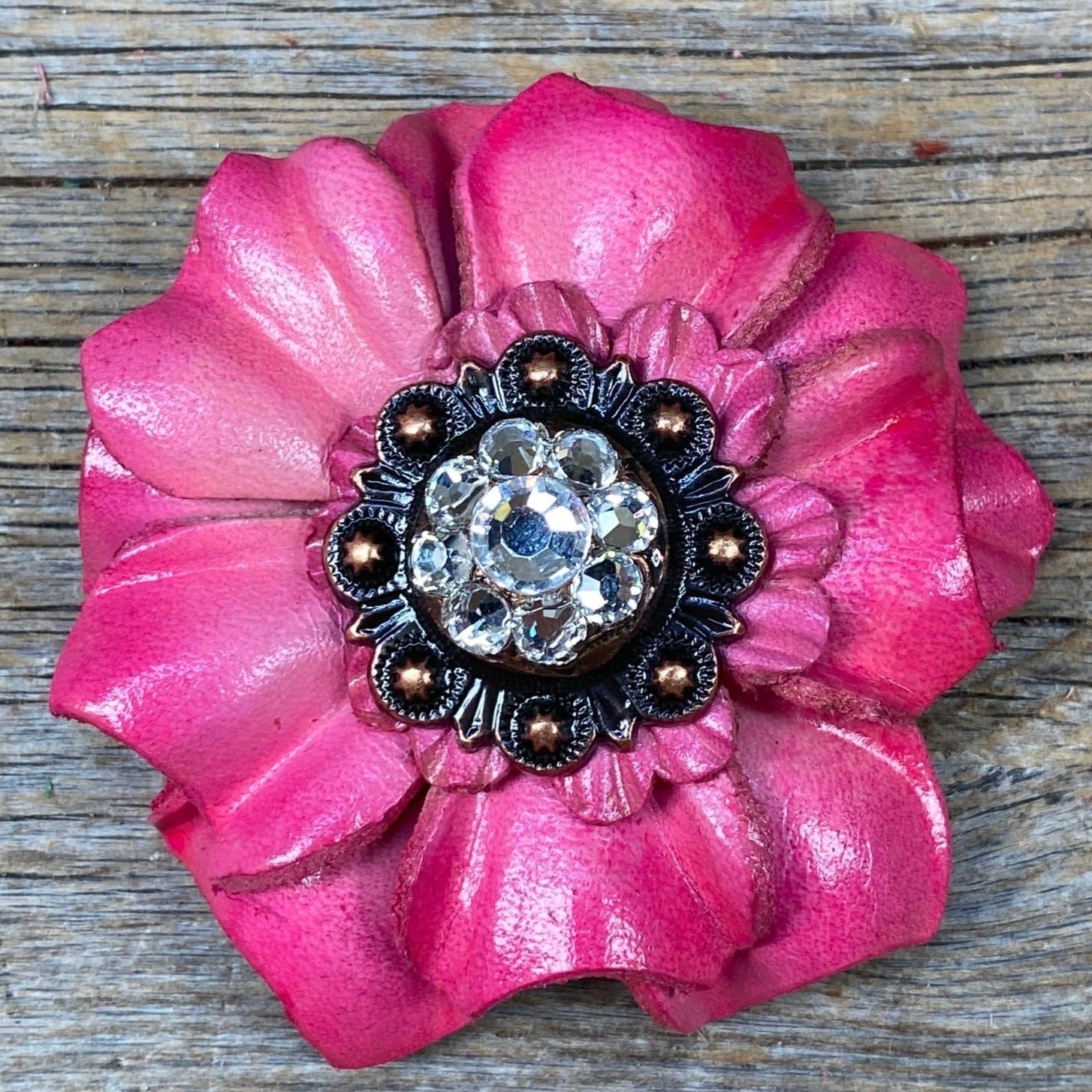 Pink Carnations Leather Flowers - 1