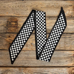 Black and White Checkered Skinny Mini Wild Rag Scarf | Cowgirl Necktie #TW200