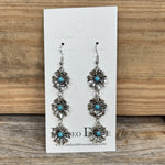 Fashion Turquoise Flower Dangle Earrings