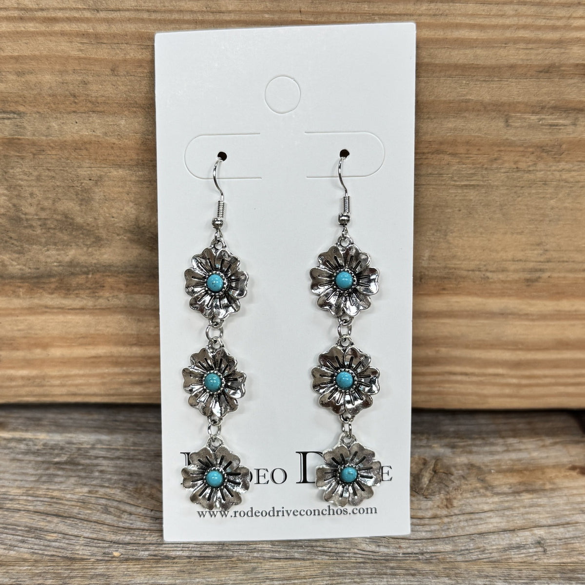 Fashion Turquoise Flower Dangle Earrings