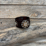 Champagne and Clear Leather Bracelet LB113