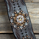Champagne and Clear Leather Bracelet LB113
