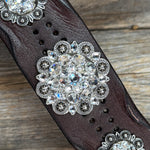 Antique Silver Clear Leather Bracelet LB119
