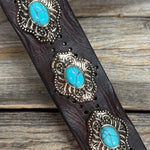 Gold and Turquoise Leather Bracelet LB120