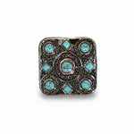 Antique Silver and Copper Square Turquoise Western Conchos W243