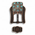 Antique Silver and Copper Square Turquoise Western Conchos W243