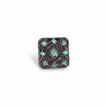 Antique Silver and Copper Square Turquoise Western Conchos W243
