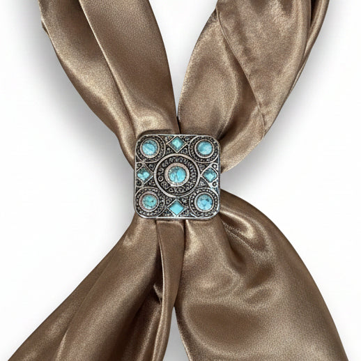 Antique Silver and Copper Square Turquoise Western Conchos W243