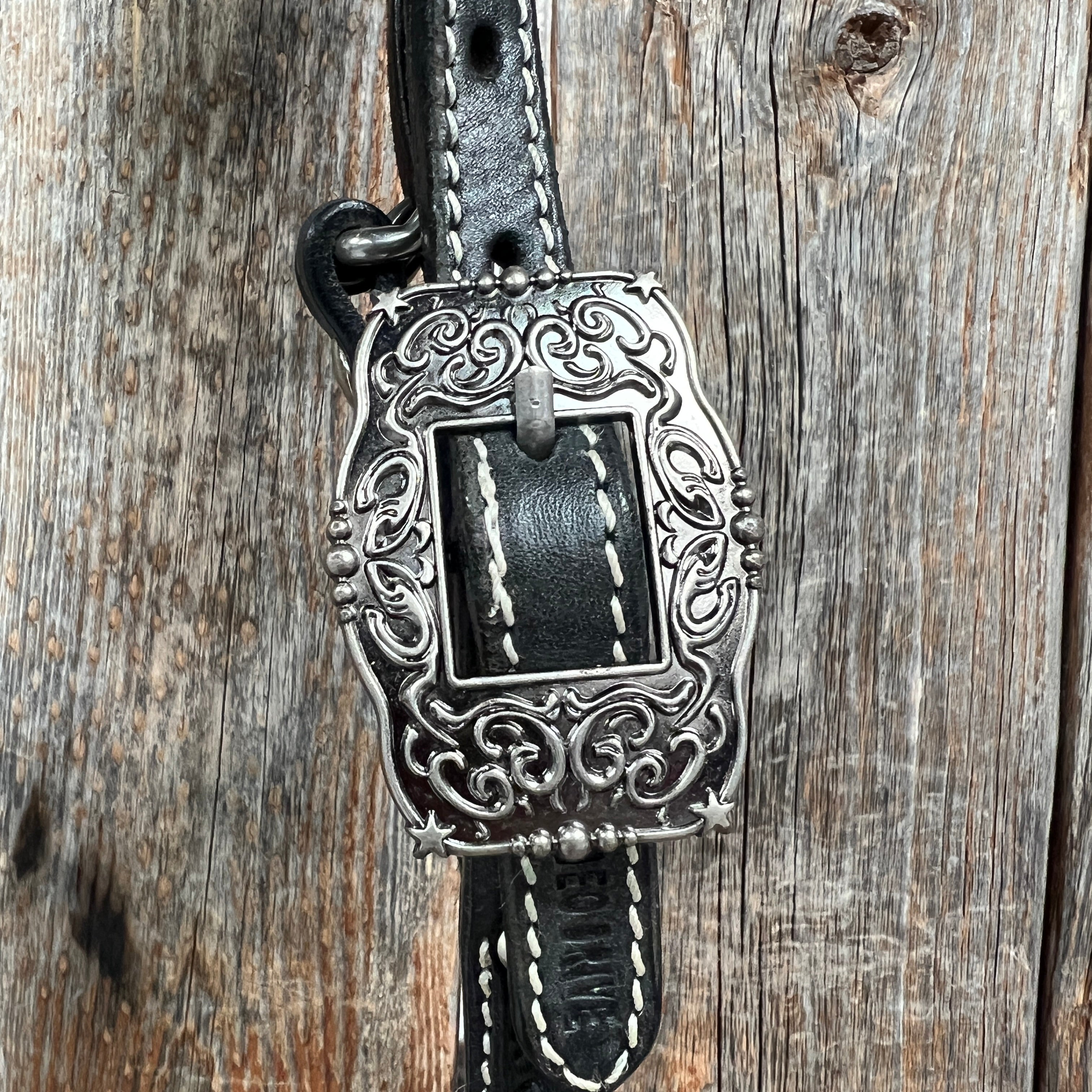 Black Basketweave Copper - Antique Silver Browband Tack Set  #BBBC597