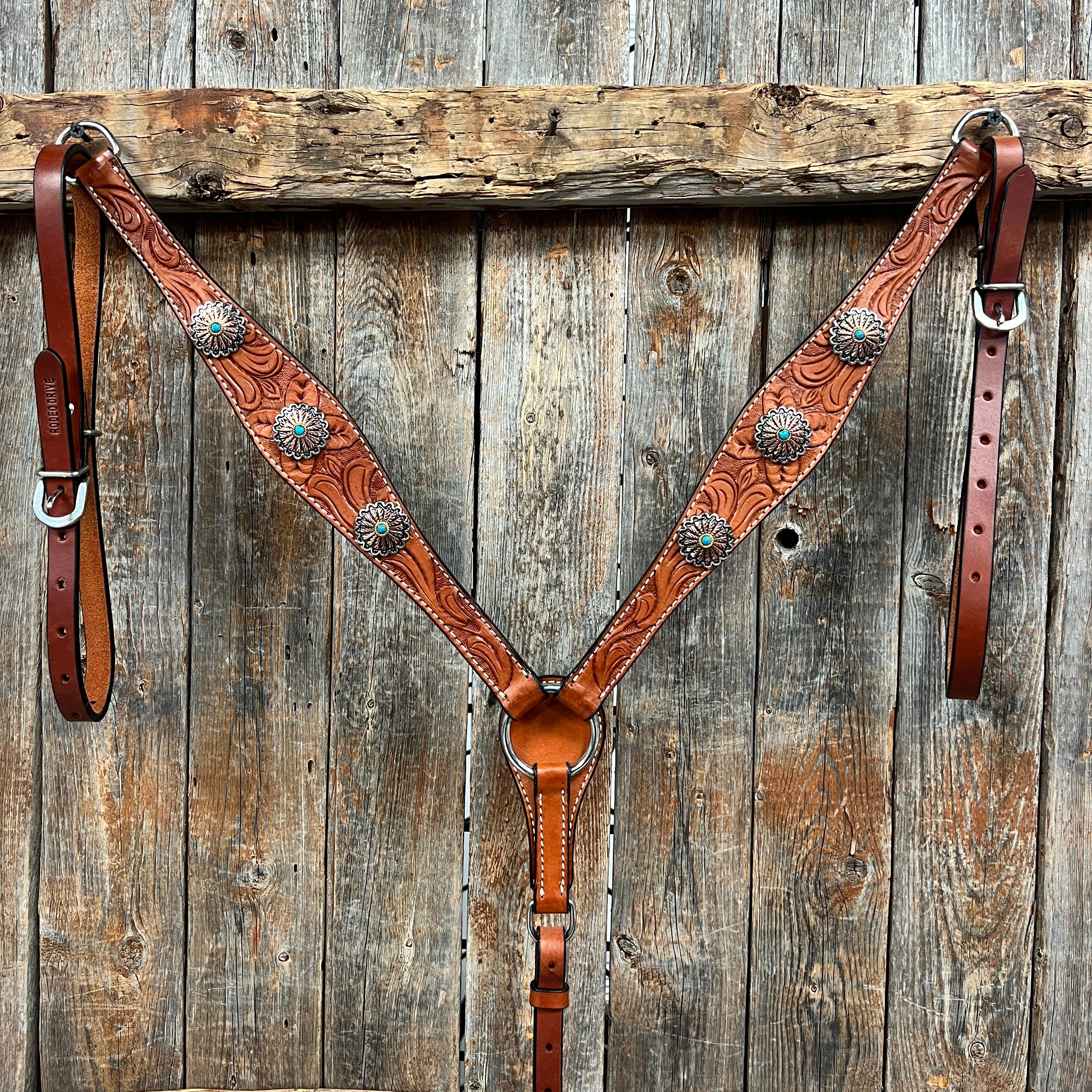 Light Oil Floral Western Flower Browband / Breastcollar Tack Set  #BBBC603