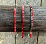 Red Rhinestone Western Fashion Bracelet 3 pcs Set