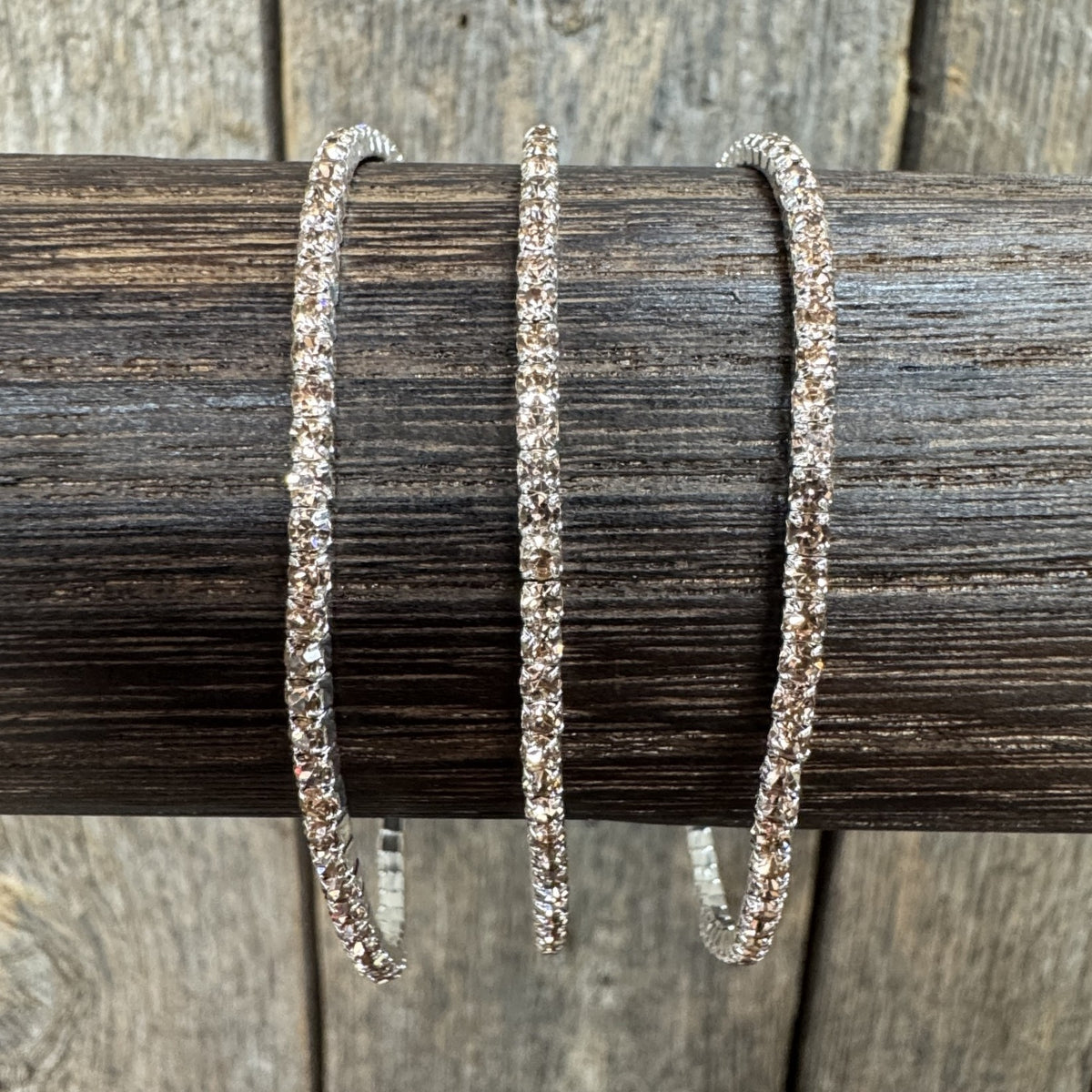 Champagne Rhinestone Western Fashion Bracelet 3 pcs Set