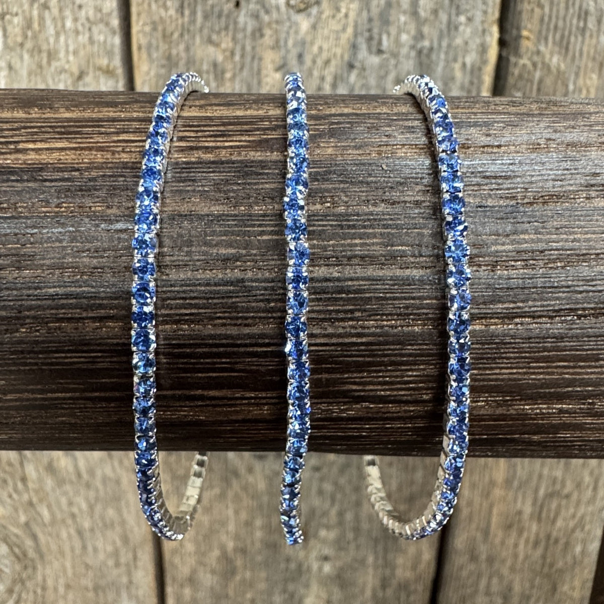 Light Sapphire Rhinestone Western Fashion Bracelet 3 pcs Set