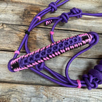 Purple Nylon Rope Halter with Black and Pink