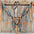 Two Tone Floral Triangle Antique Silver Turquoise Browband/One Ear - Triangle/Gladiator Breastcollar Tack Set #OEBC542