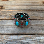 Native Style Red and Turquoise Fashion Bracelet