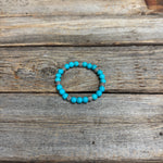 Beaded Fashion Turquoise and Silver Tone Bracelet