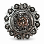 Antique Silver and Brass Rose Concho #W264