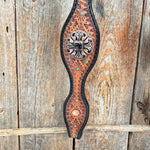 Teal Diamond and Black Fleur De Lis Browband / One Ear - Breastcollar Tack Set #BBBC658