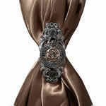 Antique Silver and Brass Rose Concho #W264