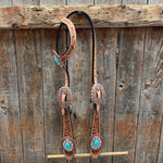 Light Oil Buckaroo Roper Copper and Turquoise One Ear & Breastcollar Tack Set #OEBC533