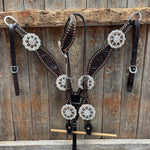 Dark Oil Floral Copper Dot Mixed Metal Tack Set | OEBC540