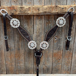 Dark Oil Floral Copper Dot Mixed Metal Tack Set | OEBC540