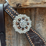 Dark Oil Floral Copper Dot Mixed Metal Tack Set | OEBC540