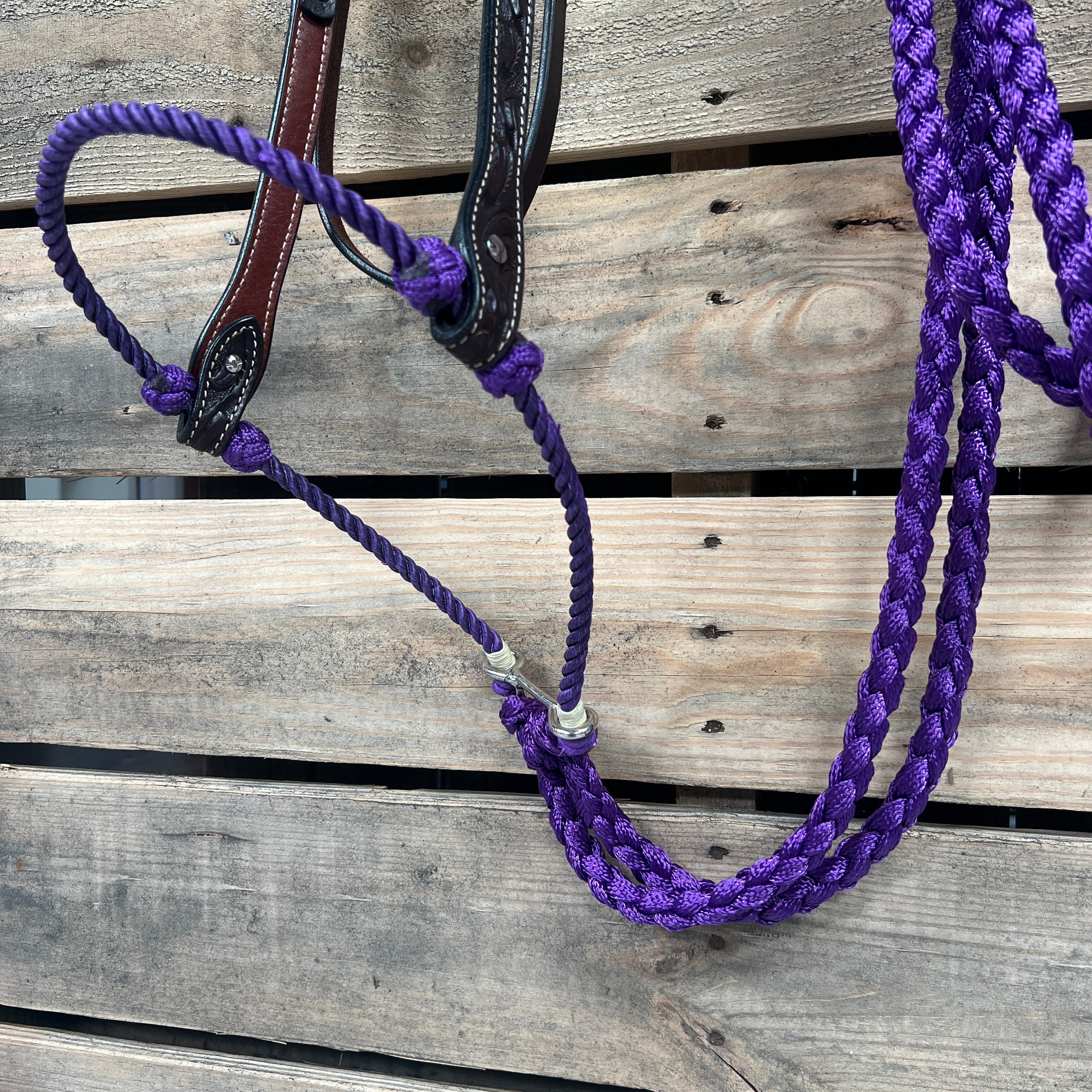 Dark Oil Floral V-Brow Purple Loping Hackamore #LHK030