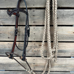 Dark Oil Floral V-Brow Tan Loping Hackamore #LHK031
