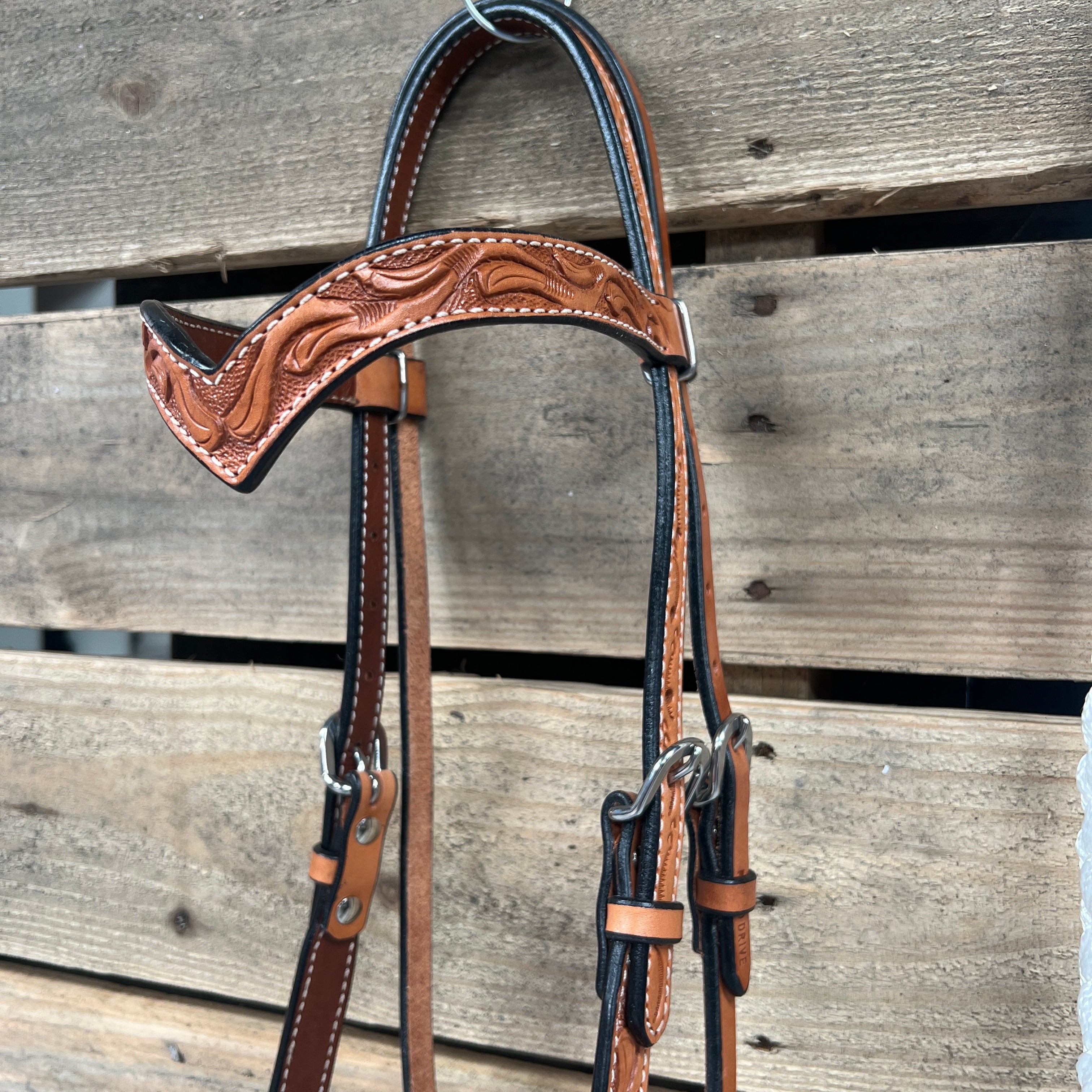 Light Oil Floral V-Brow White Loping Hackamore #LHK035