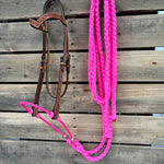 Light Oil Floral V-Brow Neon Pink Loping Hackamore #LHK037