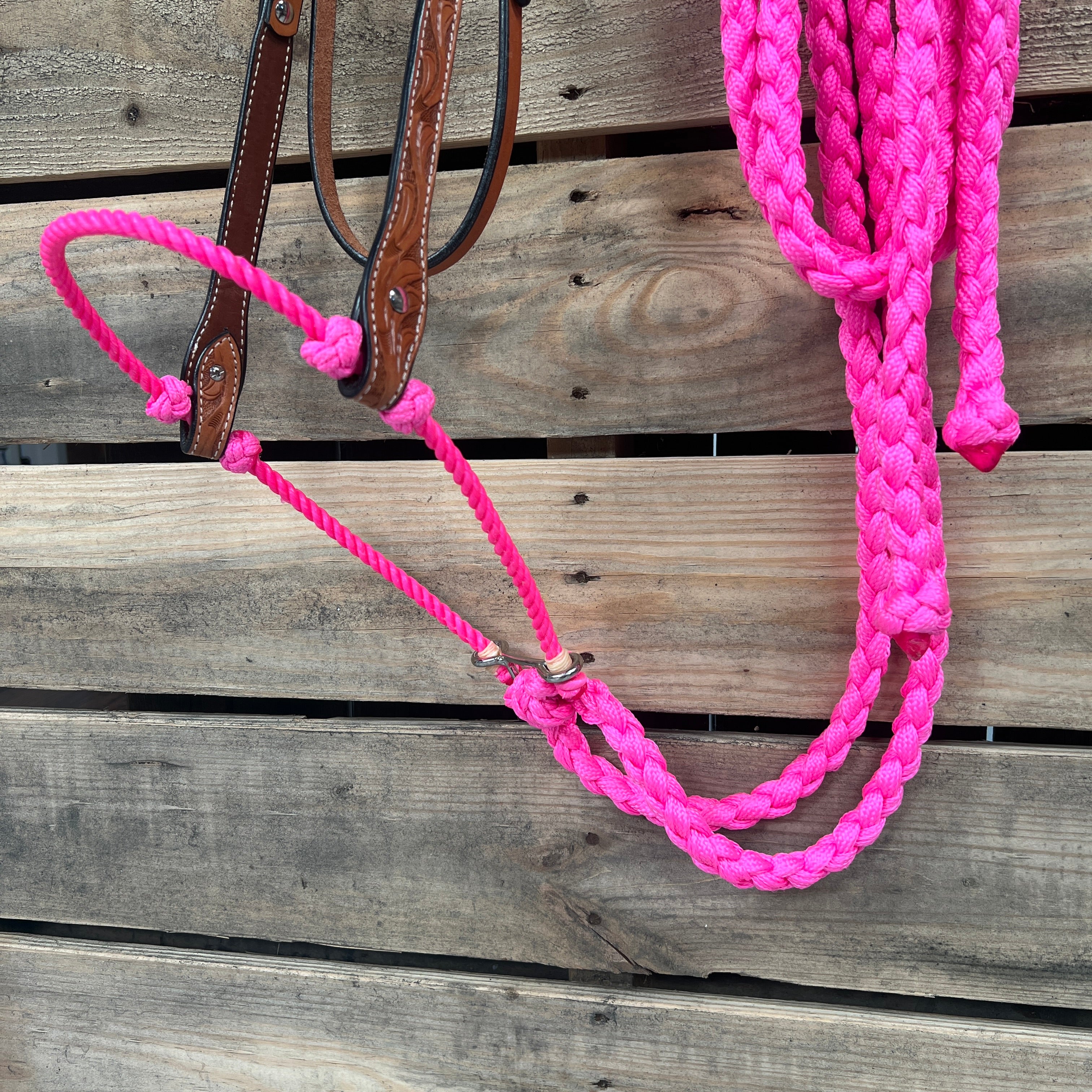 Light Oil Floral V-Brow Neon Pink Loping Hackamore #LHK037