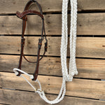 Medium Oil Floral V-Brow White Loping Hackamore #LHK032