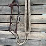 Medium Oil Floral V-Brow Tan Loping Hackamore #LHK033