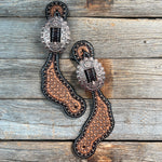 Copper Dot Honeycomb Floral Spur Straps - Copper Flower #SS122
