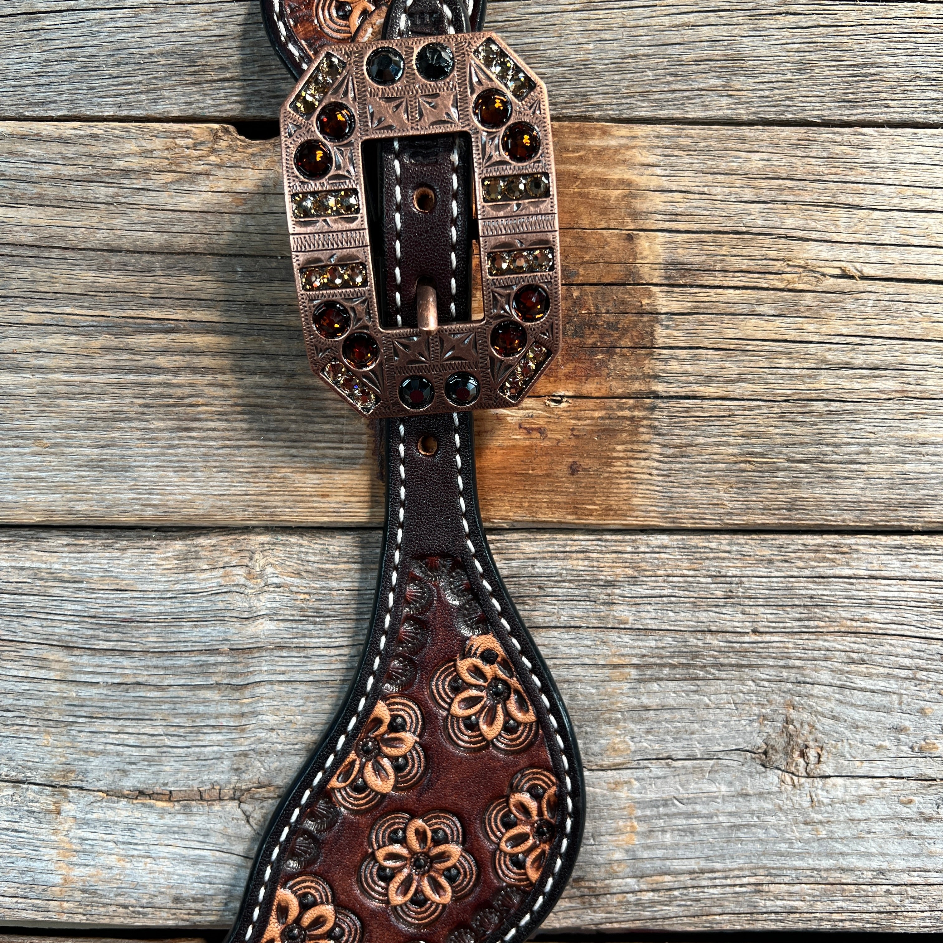 Flower Power Jet, Champagne, Topaz Spur Straps #SS121