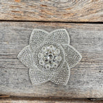 White Pointed Flower Rhinestone Rosette - Assorted Conchos