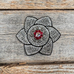 Black Pointed Flower Rhinestone Rosette - Assorted Conchos