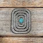 Black Rectangle Rhinestone Rosette - Assorted Conchos