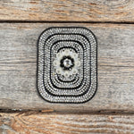 Black Rectangle Rhinestone Rosette - Assorted Conchos